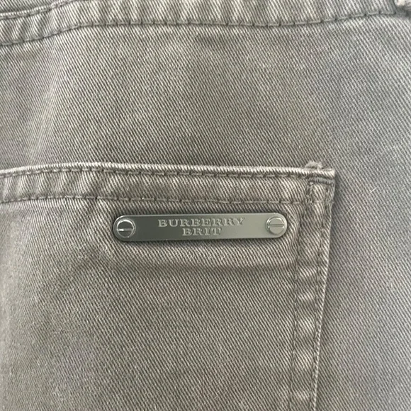 BURBERRY {38R} Men's Cotton Pants / Jeans Styling Charcoal Gray Straight Leg - Picture 4 of 8